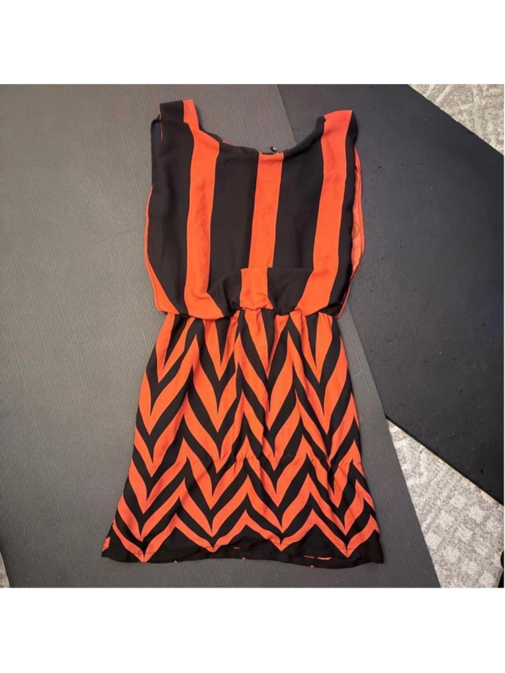 Y2K Love Culture Red and Black Chevron Dress